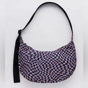 Baggu Trippy Checker Medium Crescent Shoulder Bag